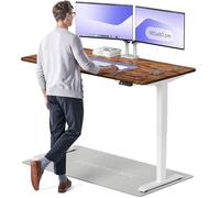 Desktronic Bureau Assis-Debout Électrique - Plateau de Table en Bois Massif - Hauteur Réglable et Stabilisée - Commande Tactile avec Mémoires - Ports USB Intégrés - Tableau Assis-Debout 160x80cm