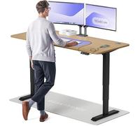 Desktronic Bureau Assis-Debout Électrique - Plateau de Table en Bois Massif - Hauteur Réglable et Stabilisée - Commande Tactile avec Mémoires - Ports USB Intégrés - Tableau Assis-Debout 180x80cm