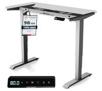 Desktronic Bureau Assis Debout Électrique Réglable en Hauteur - Stabilisé Avec Commande Tactile, Mémoires, Ports USB Intégrés - Pour Toutes Tailles