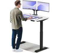 Desktronic Bureau assis debout HomeOne 120x60cm - Électrique Réglable en Hauteur - Chargeur USB/USB-C - Noir/Blanc Noir/Blanc