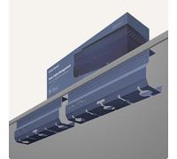 Desktronic Lot de 2 goulottes de câbles de Bureau en Acier Inoxydable avec 5 découpes de câbles - Organisateur de câbles Facile à Installer - Support de câbles - Bleu foncé