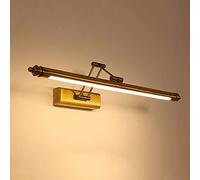 DESLP Lampe Miroir Salle de Bain LED Acier Inoxydable,IP44 Étanche Applique Murale Salle de Bain,Bras Pivotante Réglable,Blanc Chaud 3000K Luminaire Salle de Bain Moderne,Couleur Laiton, 60cm/12w