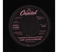 DESMOND CHILD & ROUGE - our love is insane / city in heat 45 rpm single