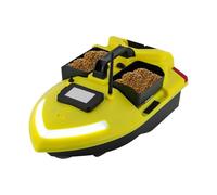 Desnysmf Bateau appât de pêche télécommandé 500 m avec 2 Hoppers Bateau d'alimentation pour lacs, rivières, océans avec sac de transport, 49 x 26,4 x 28,1 cm, jaune