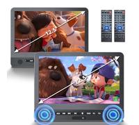 DESOBRY 12,5 Pouces Lecteur DVD Voiture 2 écrans avec 5 Heures | Batterie Rechargeable, Deux écrans de Voiture, appuie - tête TV Enfants dernier Stockage USB AV entrée/Sortie 12V