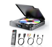 Desobry Lecteur DVD pour TV 1080P | Lecteur DVD HDMI/AV et USB/Carte TF, Câble et Télécommande, Couverture multizone, avec Fonction de dernière mémoire