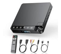 Desobry Lecteur DVD pour TV 1080P, Lecteur DVD HDMI/AV et USB/Carte TF, Câble et Télécommande, Mini CD Player Couverture multizone, avec Fonction de dernière mémoire - Nouveauté