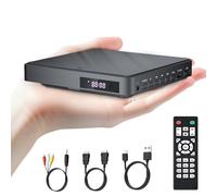 Desobry Lecteur DVD pour TV Mini HDMI Full HD 1080P | USB, Entrées USB/TF, Toutes Régions, Correction d'Erreur, Réduction du Bruit, Câbles HDMI/RCA Inclus