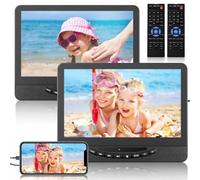 DESOBRY Lecteur DVD Voiture 12'' 2 Écrans | Lecture Matique d'Un Même Film Ou De Deux Films Différents, Écrans d'Appuie-Tête HDMI 1080p, Batterie Rechargeable 5 Heures