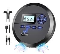 DESOBRY Portable CD Player with Speakers & FM Transmitter, Portable CD Player for Car Built-in 2000 mAh Rechargeable Battery