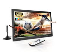 Desobry Télévision Portable 15,6 Pouces HD 1080P - TV Camping avec Batterie 3000mAh, Tuner DVB-T2, HDMI/USB/AV - pour Caravane, Jardin, Urgence