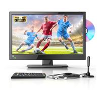 Desobry TV 16 Pouces 1080P avec Lecteur DVD intégré Support DVB-T2 HDMI USB, Petite Television pour Chambre/Maison/Cuisine, TV 12v pour Camping Car/Camping/Caravane/Motorhome