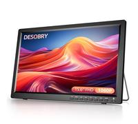 Desobry TV Portable 15,6 Pouces 1080p DVB-T2 Tuner, Mini téléviseur avec Batterie Rechargeable supportant USB HDMI AV, 12v TV avec Chargeur de Voiture et télécommande et antenne