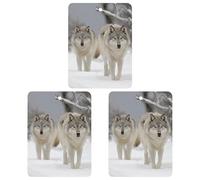Désodorisant à suspendre au miroir de voiture - Exquis - Deux loups marchant dans la neige - Feuille d'aromathérapie - Tablettes d'aromathérapie - Parfum de voiture