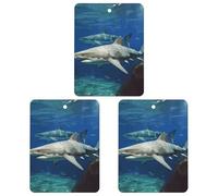Désodorisant à suspendre au miroir de voiture - Exquis - Deux requins blancs - Feuille d'aromathérapie - Tablettes d'aromathérapie - Parfum de voiture