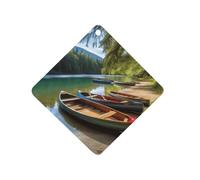 Désodorisant à suspendre pour voiture, lac avec bateaux, canoës, parc, tablettes d'aromathérapie pour voiture, cartes parfumées à long terme, pour véhicules, chambre à coucher, armoire, style gris