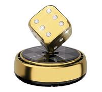Désodorisant cube rotatif solaire - Diffuseur de voiture ABS, éliminateur d'odeurs de tableau de bord, appareil de décoration de parfum | 10 cm Grands, noir/rouge/or automobile, camion, monospace