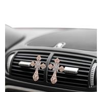 Désodorisant de parfum de voiture - Clips de parfum de voiture Crystal Cross - Agrafes automatiques de passage de désodorisants pour des femmes, décoration intérieure de diffuseur d'de