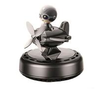Désodorisant de voiture à énergie solaire en forme d'ours mignon avec clip d'aromathérapie - Parfum gardénia - En plastique ABS - 8 cm - Rouge - Noir