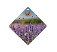 Désodorisant de voiture à suspendre à la lavande et aux papillons, tablettes d'aromathérapie parfumées longue durée, cartes parfumées au losange pour véhicules, chambre à coucher, armoire, style gris