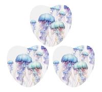 Désodorisant de voiture à suspendre - Aquarelle 3D méduse - Cartes parfumées - Tablettes d'aromathérapie - Miroir intérieur - Pendentif pour armoire de salle de bain - Forme d'amour - Gris