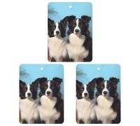 Désodorisant de voiture à suspendre Border Collie - Cartes parfumées - Pour voiture, aromathérapie, miroir intérieur - Pendentif pour armoire de salle de bain - Noir