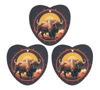 Désodorisant de voiture à suspendre dans les montagnes du bison des Américains sauvages - Cartes parfumées - Tablettes d'aromathérapie - Miroir intérieur - Pendentif pour armoire de salle de bain