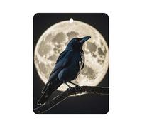 Désodorisant de voiture à suspendre en forme de corbeau noir en pleine lune - Tablettes d'aromathérapie - Cartes parfumées carrées pour véhicules, chambre à coucher, armoire - Style blanc