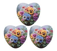 Désodorisant de voiture à suspendre - Fleurs de pensées - Cartes parfumées - Pour aromathérapie de voiture, tablettes - Miroir intérieur - Pendentif pour armoire de salle de bain - Forme d'amour