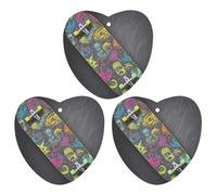 Désodorisant de voiture à suspendre Graffiti Skateboard Cartes Parfumées Voiture Aromathérapie Tablettes Miroir Intérieur Pendentif pour Armoire Salle de Bain Forme Amour Blanc