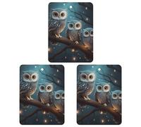 Désodorisant de voiture à suspendre - Motif hibou sur un arbre - Cartes parfumées - Pour voiture, aromathérapie, tablette, miroir intérieur - Pendentif pour armoire de salle de bain - Carré - Blanc