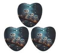 Désodorisant de voiture à suspendre - Motif hibou sur un arbre - Cartes parfumées - Pour voiture, aromathérapie, tablette, miroir intérieur - Pendentif pour armoire de salle de bain - Forme d'amour