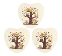 Désodorisant de voiture à suspendre Motif hibou sur un arbre - Cartes parfumées - Pour voiture, aromathérapie, miroir intérieur - Pour armoire, salle de bain - Forme d'amour - Noir