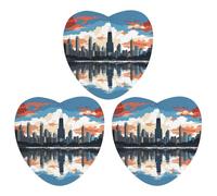 Désodorisant de voiture à suspendre - Motif horizon de Chicago - Cartes parfumées - Pour voiture, aromathérapie - Tablettes - Miroir intérieur - Pendentif pour armoire de salle de bain - Forme d'amour