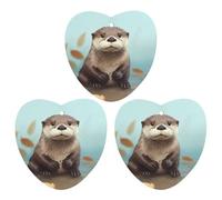Désodorisant de voiture à suspendre - Motif loutre mignon - Cartes parfumées - Pour aromathérapie de voiture, tablette, miroir intérieur - Pendentif pour armoire de salle de bain - Forme d'amour