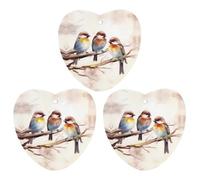 Désodorisant de voiture à suspendre - Oiseaux se reposant sur une branche d'arbre - Cartes parfumées - Pour voiture, aromathérapie, tablette, miroir intérieur - Pendentif pour armoire de salle de bain