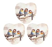 Désodorisant de voiture à suspendre - Oiseaux se reposant sur une branche d'arbre - Cartes parfumées - Pour voiture, aromathérapie, tablette, miroir intérieur - Pendentif pour armoire de salle de bain