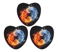 Désodorisant de voiture à suspendre Yin Yang - Eau parfumée - Cartes parfumées - Tablettes d'aromathérapie - Miroir intérieur - Pendentif pour armoire de salle de bain - Forme d'amour - Blanc