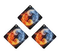 Désodorisant de voiture à suspendre Yin Yang - Eau parfumée - Cartes parfumées - Tablettes d'aromathérapie - Miroir intérieur - Pendentif pour armoire de salle de bain - Rhombus - Blanc