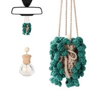 Désodorisant de Voiture au Crochet, Jolie Plante de Fougère au Crochet à Suspendre avec Bouteille d'Aromathérapie de 12 ml pour Ornements de Rétroviseur de Voiture