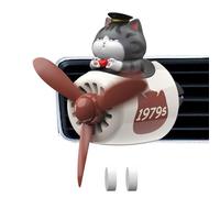 Désodorisant de voiture de dessin animé - Motif ours pilote d'avion - Design tête mobile - Clip d'aération de voiture - Accessoire de voiture
