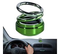 Désodorisant de voiture Diffuseur de parfum rotatif solaire pour voiture Purificateur d'air rotatif solaire avec diffuseur d'aromathérapie énergétique à double anneau pour maison vert