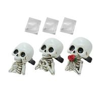 Désodorisant de voiture en forme de tête de mort - Jolie décoration pour véhicules d'Halloween - Clip d'aération créatif en résine pour voiture, voyage, van Zuhinde