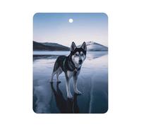 Désodorisant de voiture Husky Dog on A Frozen Lake à suspendre, tablettes d'aromathérapie de voiture parfumées longue durée, cartes parfumées carrées pour véhicules, chambre à coucher, armoire, style