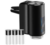 Désodorisant de voiture intelligent, diffuseur de voiture à 3 modes avec lumière, désodorisant rechargeable avec 3 pièces d'huile d'aromathérapie 10 ml, diffuseur 'huile à clipser pour véhicule
