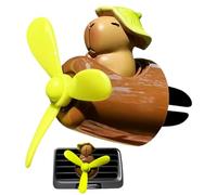Désodorisant de voiture - Pince à vent pilote Capybara de 5 cm, diffuseur d'arômes automobiles, support de parfum longue durée, accessoire élégant pour tableau de bord, éliminateur d'odeurs compact |