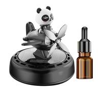 Désodorisant de Voiture Solaire avec Panda Avion Tournant - Diffuseur de Parfum Rechargeable à Longue Durée pour Auto, Camion, et Van, Décoration de Tableau de Bord et Fraîcheur Intérieure
