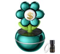 Désodorisant intelligent pour voiture, diffuseur de parfum automatique à énergie solaire | Motif floral panneau de richesse, rotation à 360 degrés, décoration intérieure de tableau de bord pour homme