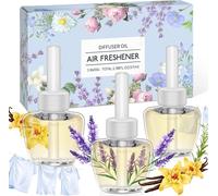 Desodorisant Maison Recharge Pour Diffuseur De Parfum D'intérieur,19mlx3 Recharges Parfum Lavande Lin Vanille,Convient Pour Air Wick Et Pour Desodorisant Maison Diffuseur Electrique