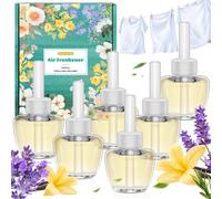 Desodorisant Maison Recharge Pour Diffuseur De Parfum D'intérieur,19mlx6 Recharges Parfum Lavande Vanile Lin,Convient Pour Air Wick Et Pour Desodorisant Maison Diffuseur Electrique
